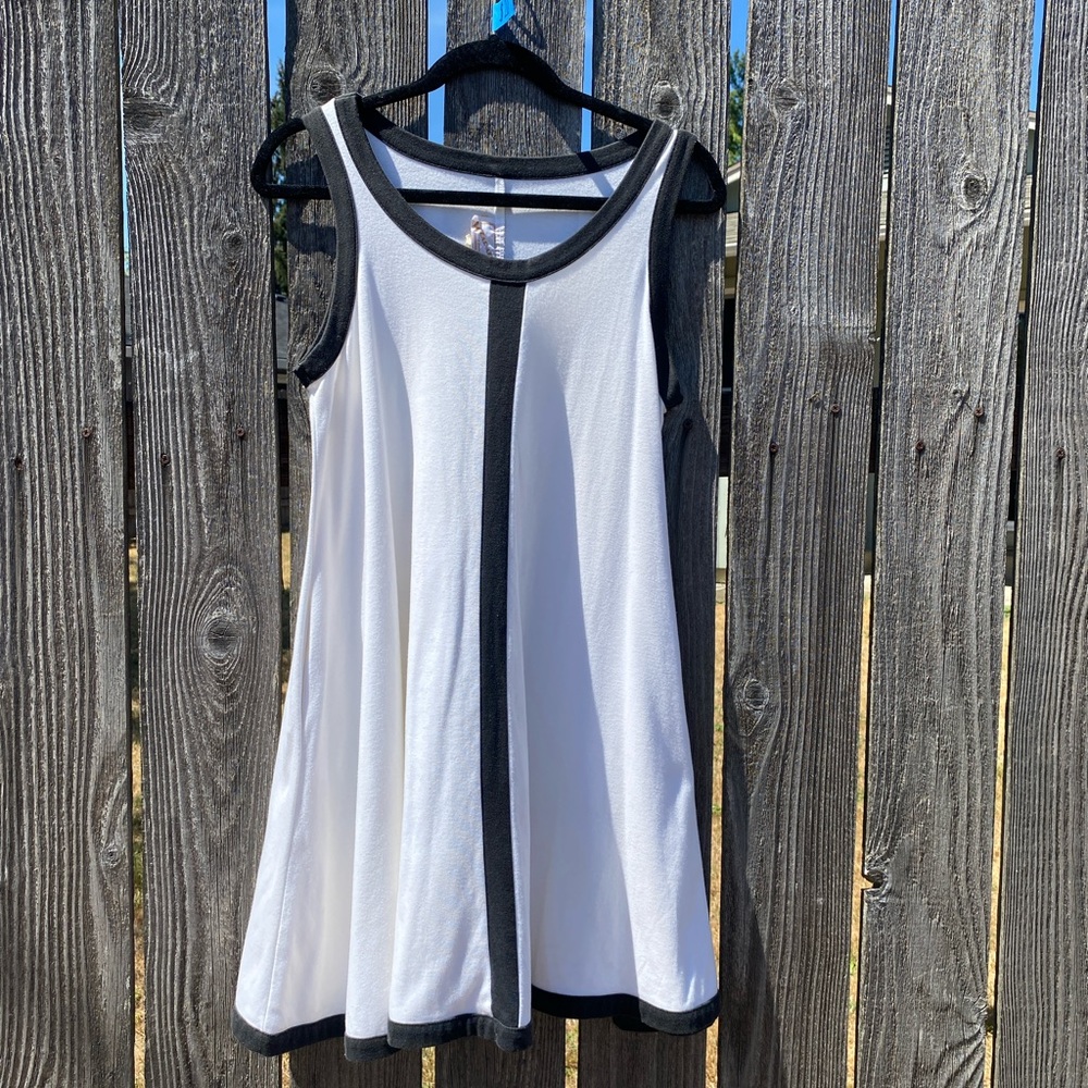 WearAbouts Wear-abouts vintage 1980s cotton dress black white knee length